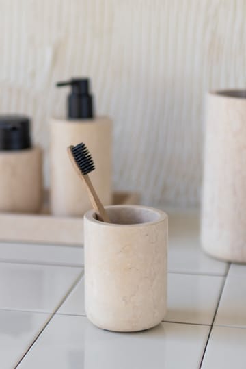 Marble tannbørsteholder 10 cm - Sand - Mette Ditmer