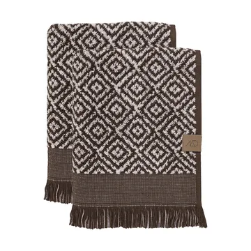 Morocco gjestehåndkle 35 x 55 cm 2-pk - Chocolate-off-white - Mette Ditmer