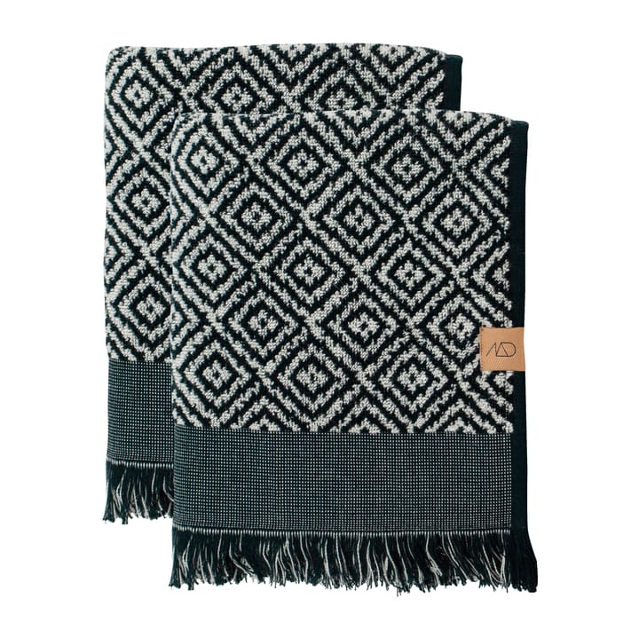 Morocco gjestehåndkle 35 x 60 cm 2-pakning - Black-white - Mette Ditmer
