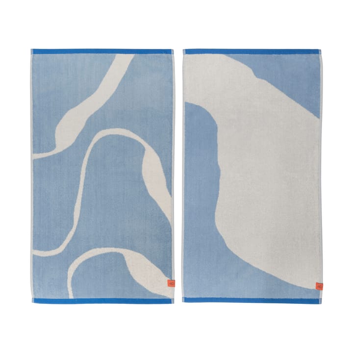 Nova Arte gjestehåndkle 40 x 55 cm 2-pakning - Light blue-offwhite - Mette Ditmer