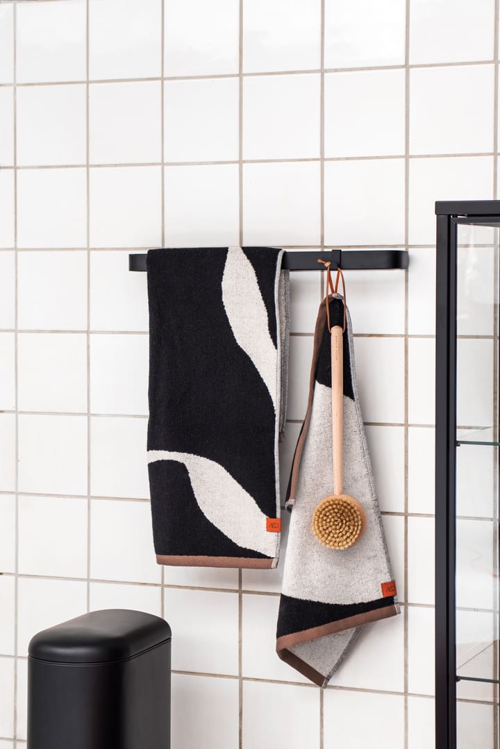 Nova Arte håndkle 50 x 90 cm 2-pakning, Black-offwhite Mette Ditmer