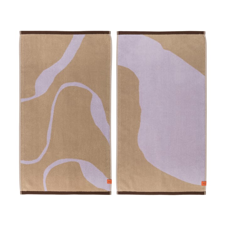 Nova Arte håndkle 50 x 90 cm 2-pakning - Sand-lilac - Mette Ditmer