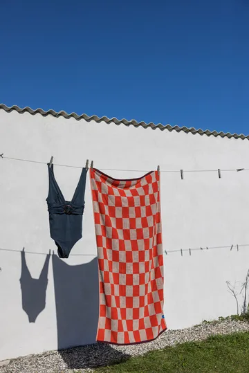 Retro håndkle - Dark orange, 50x90 cm - Mette Ditmer