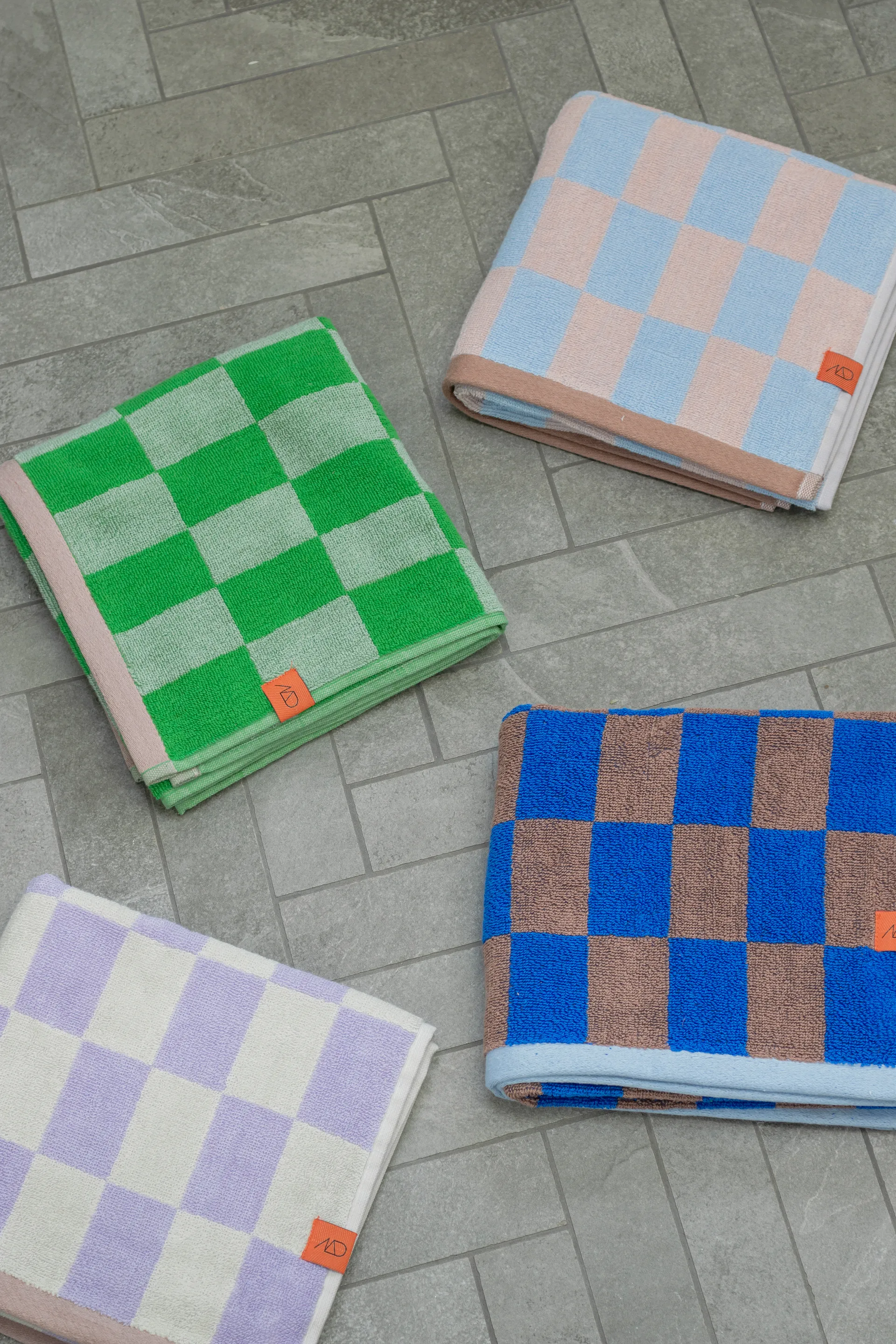 Retro håndkle, Light blue, 70x133 cm Mette Ditmer