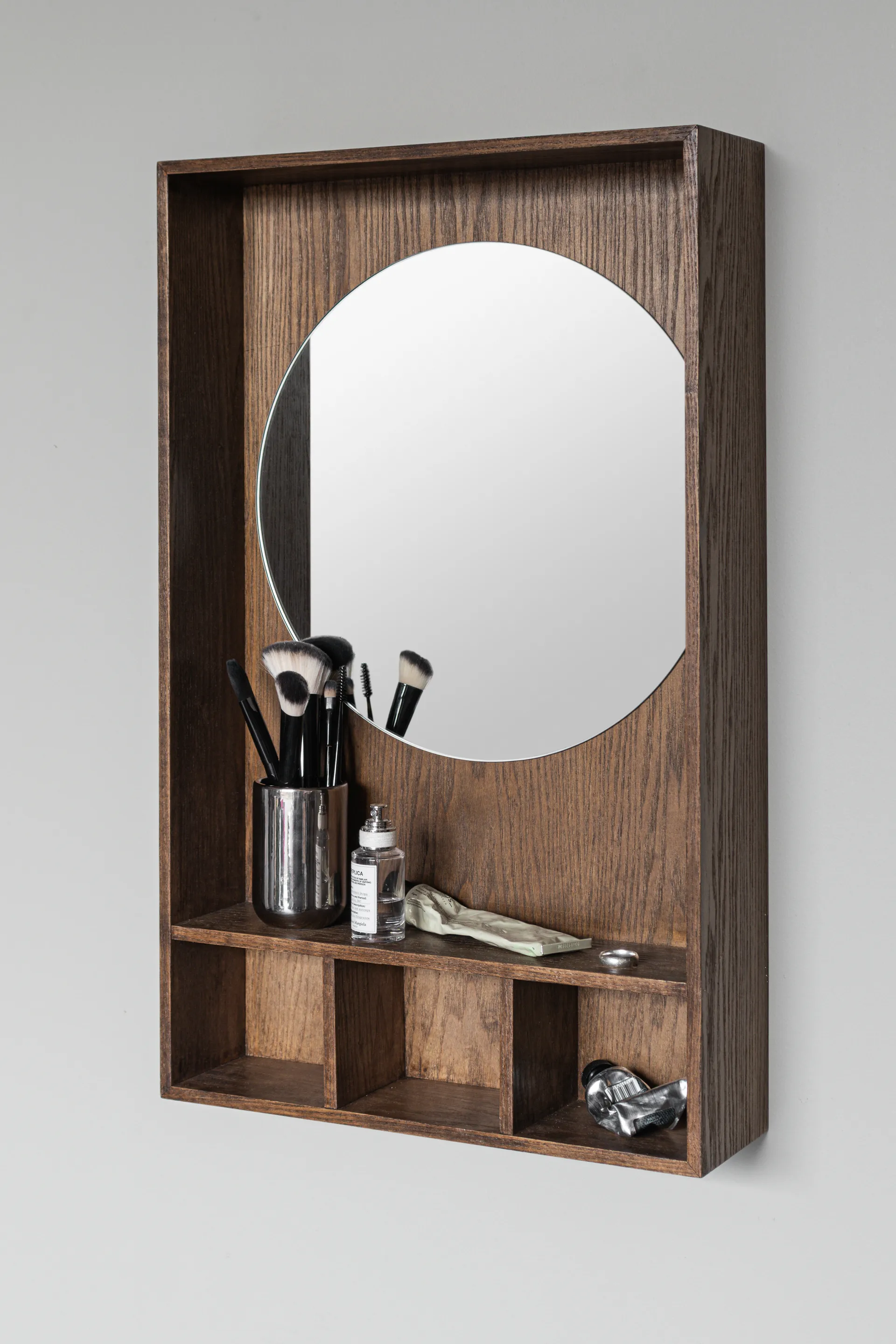 Show-me speil med hylle small, Dark oiled Mette Ditmer