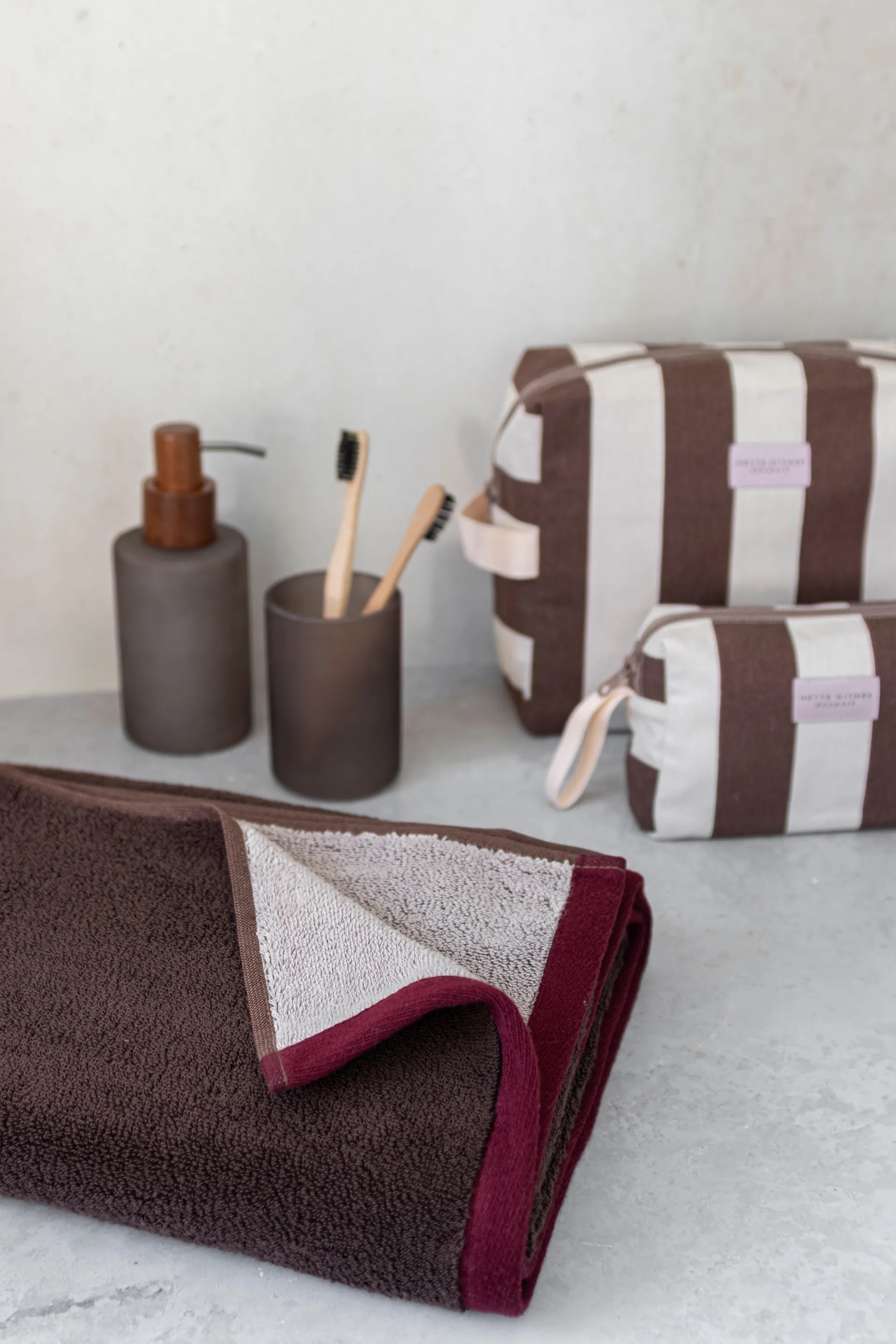 Soft badehåndkle 70x133 cm, Brown-sand Mette Ditmer