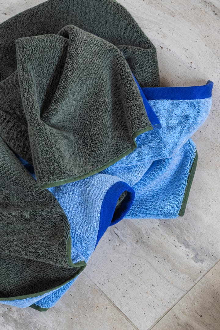 Soft badehåndkle 70x133 cm, Dark olive-light blue Mette Ditmer