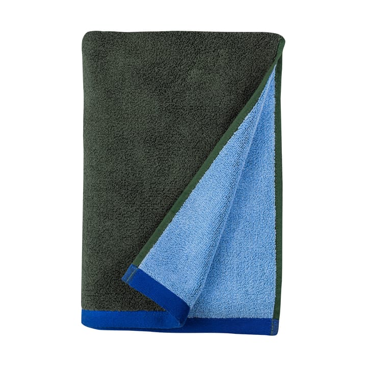 Soft håndkle 50x90 cm - Dark olive-light blue - Mette Ditmer