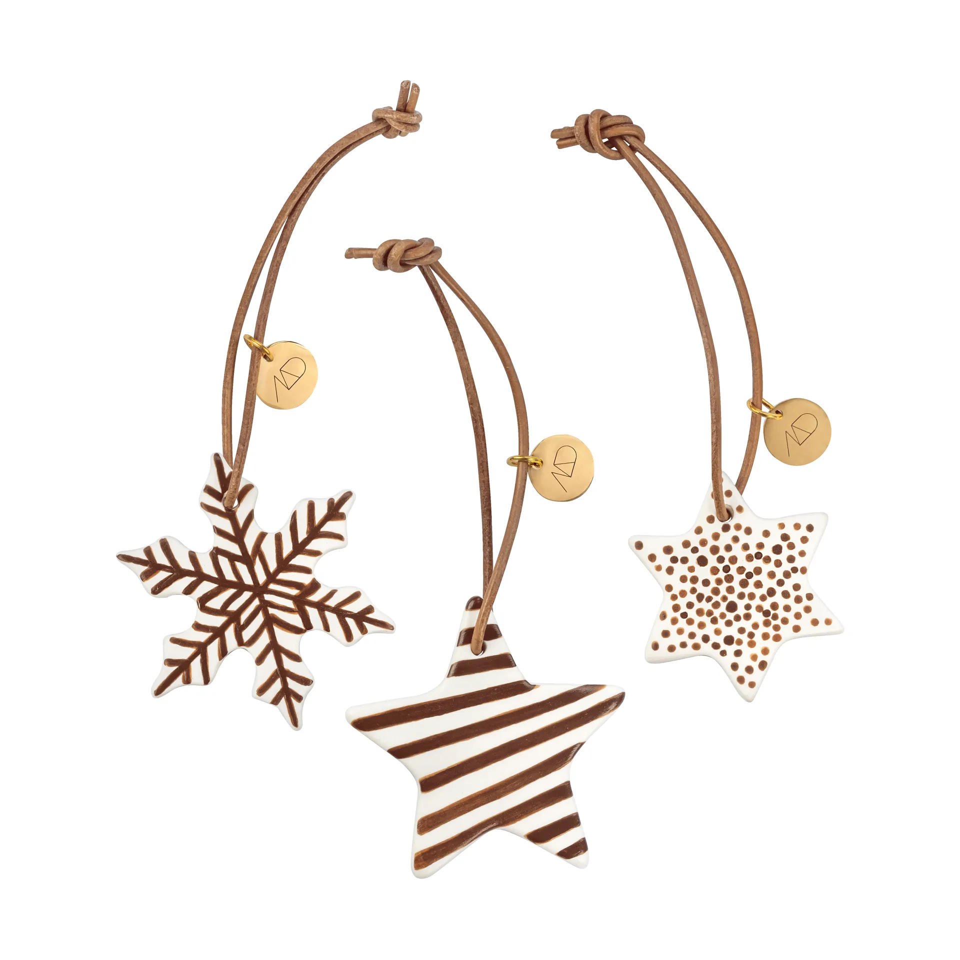 Star juletreanheng 3 deler, Walnut Mette Ditmer