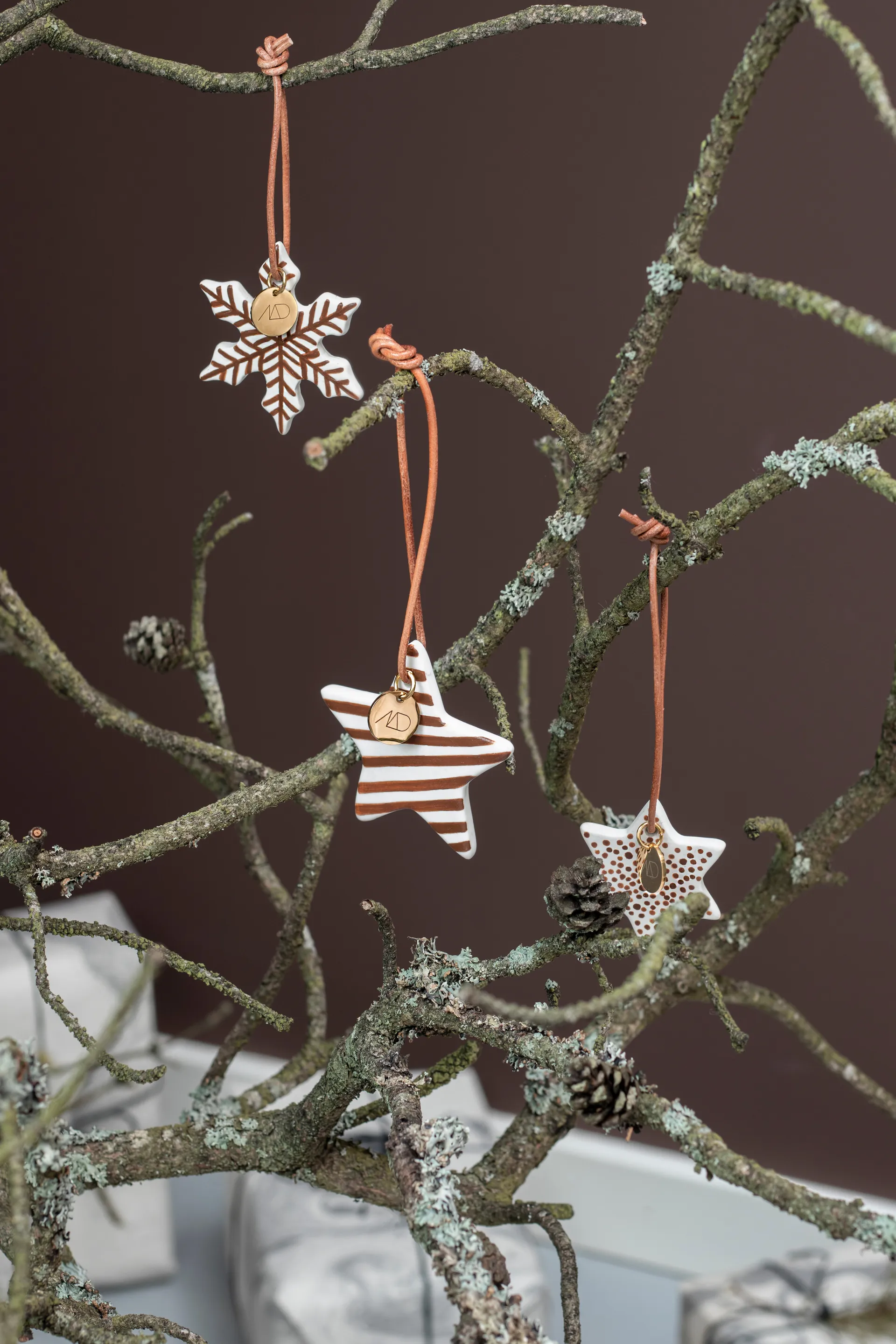 Star juletreanheng 3 deler, Walnut Mette Ditmer
