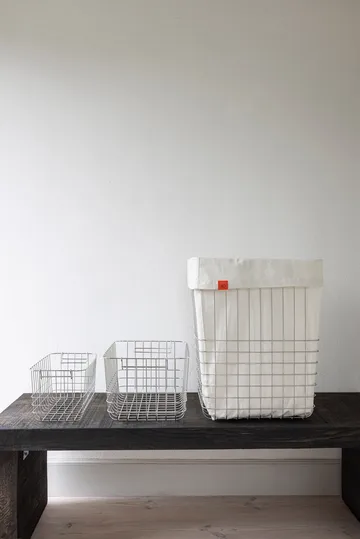Store-it oppbevaringskurv med bomullspose large - Chrome - Mette Ditmer