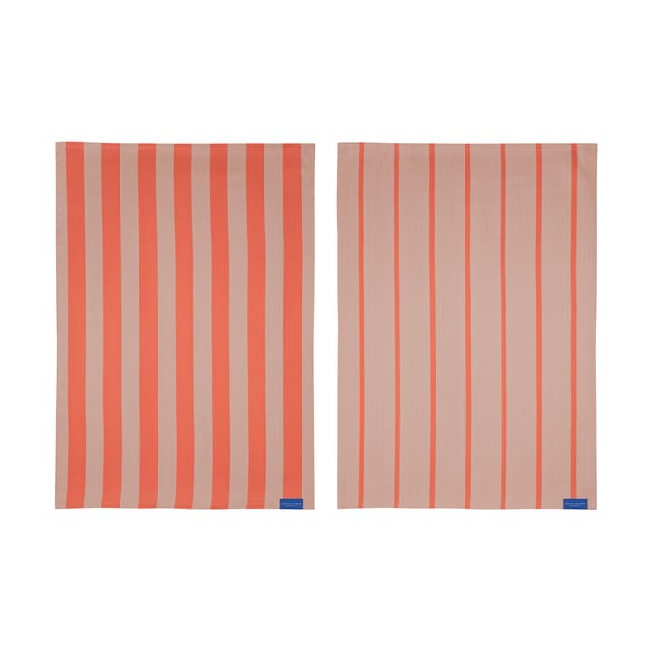 Stripes kjøkkenhåndkle 50x70 cm 2-pack - Latte - Mette Ditmer