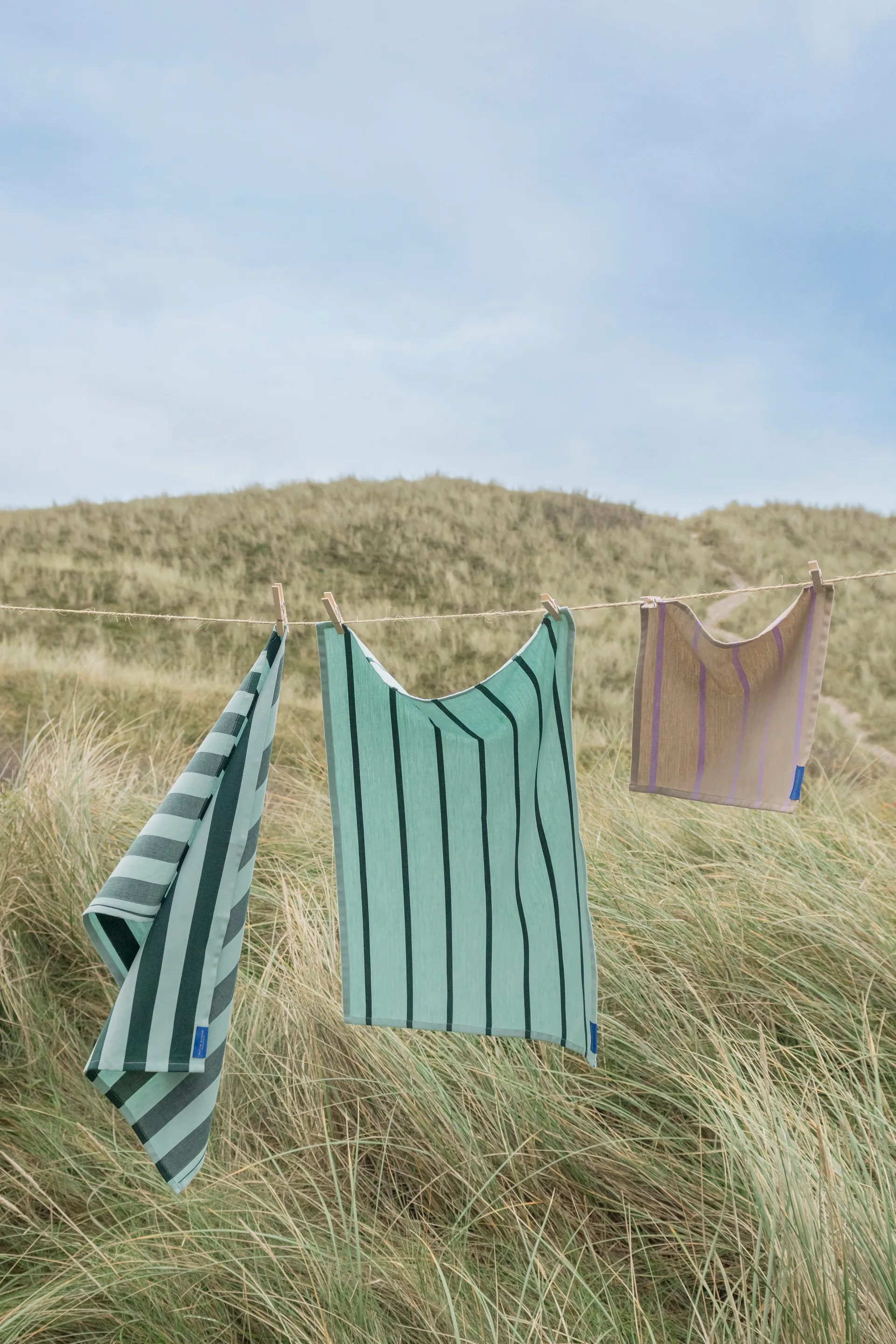 Stripes kjøkkenhåndkle 50x70 cm 2-pack, Mint Mette Ditmer