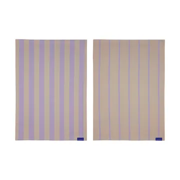 Stripes kjøkkenhåndkle 50x70 cm 2-pack - Sand - Mette Ditmer