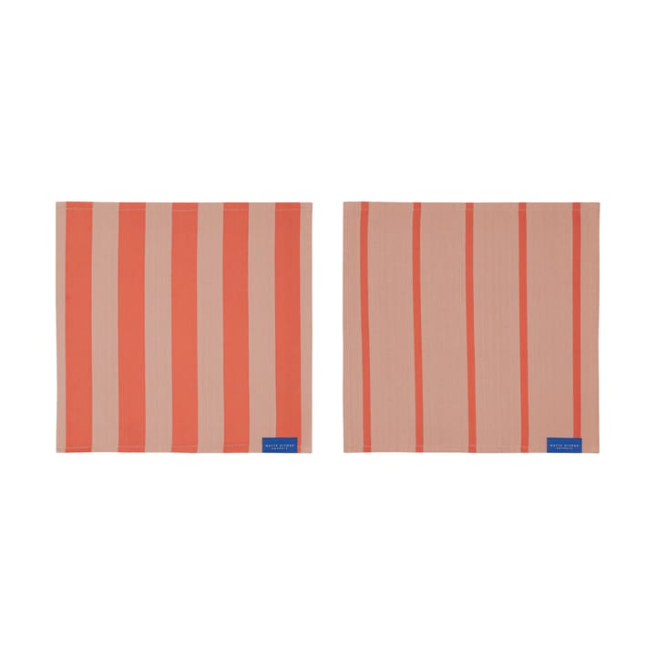 Stripes kjøkkenklut 33x33 cm 2-pack - Latte - Mette Ditmer