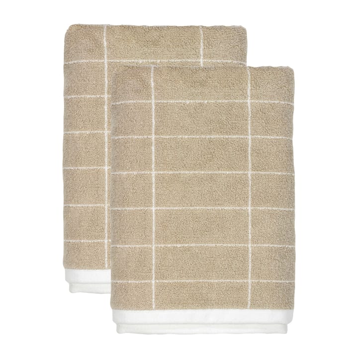Tile Stone gjestehåndkle 38 x 60 cm 2-pakning - Sand-off white - Mette Ditmer