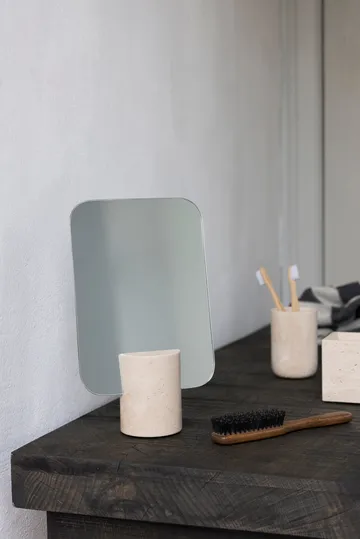 Travertin bordsspeil - Linen - Mette Ditmer
