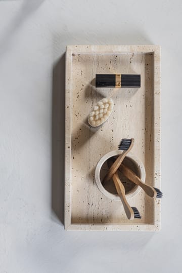 Travertin dekorasjonsbrett 16x31 cm - Linen - Mette Ditmer