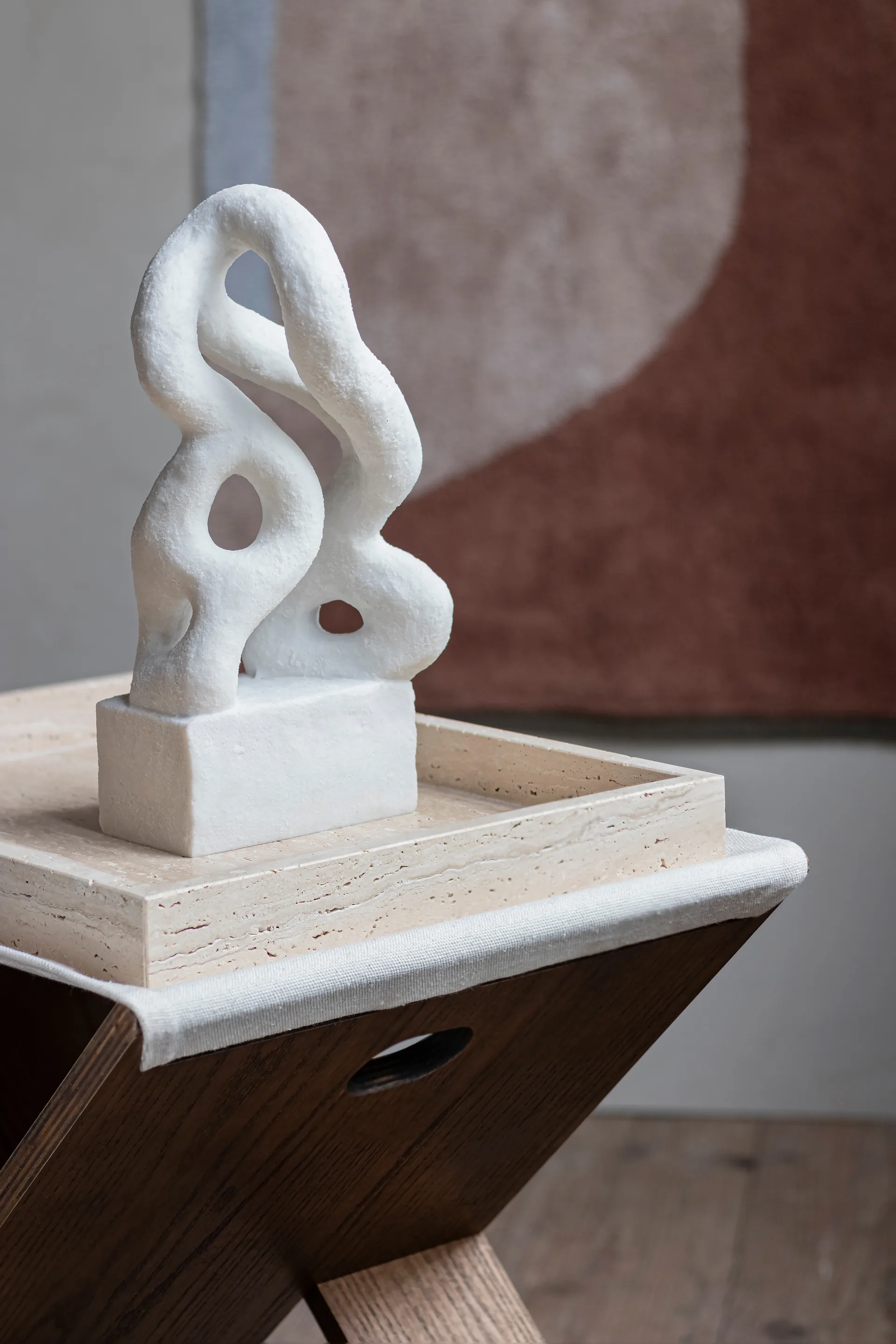 Travertin dekorasjonsbrett 30x40 cm, Linen Mette Ditmer