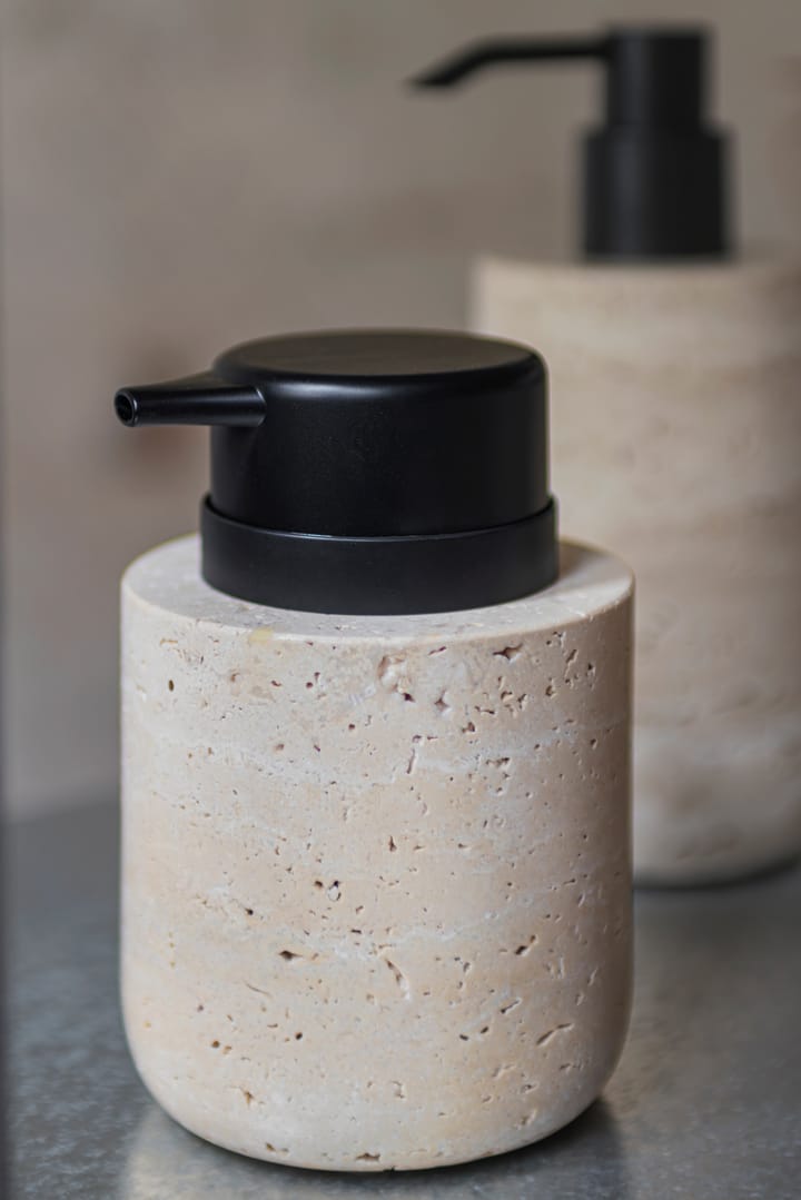 Travertin såpepumpe 12,5 cm, Linen Mette Ditmer