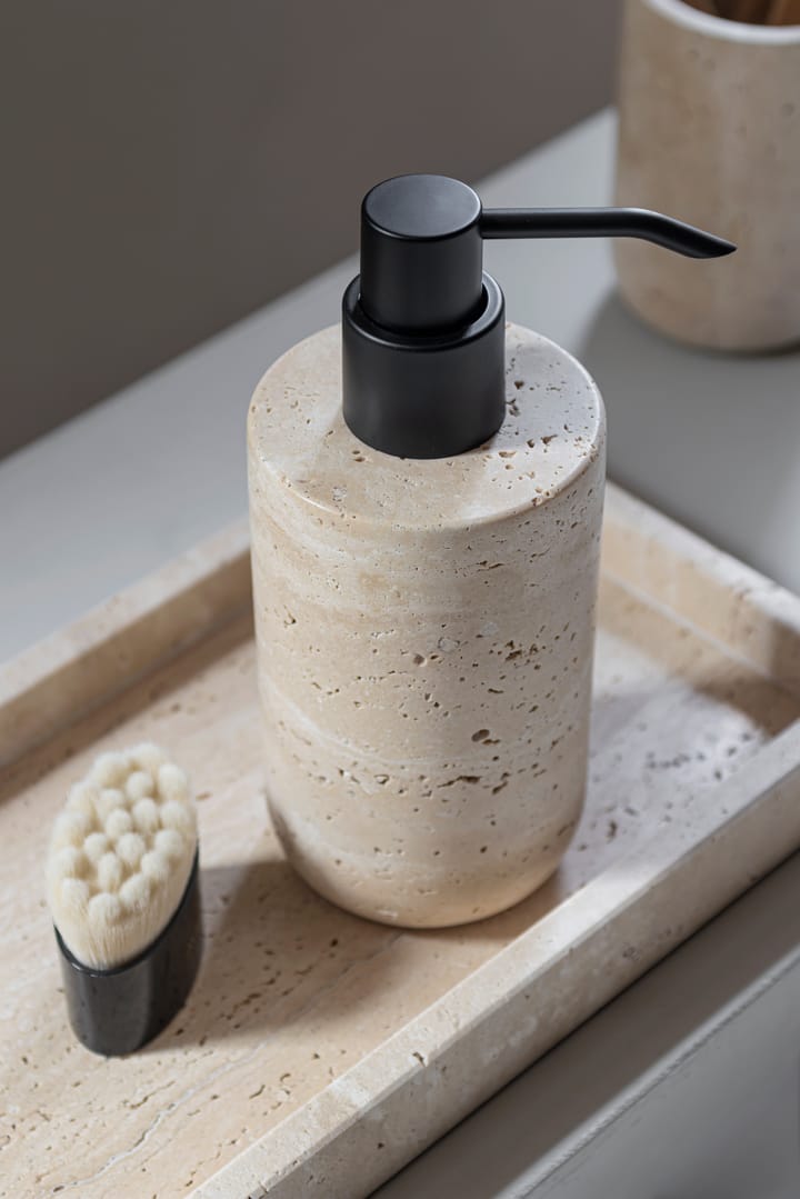 Travertin såpepumpe 17,5 cm, Linen Mette Ditmer