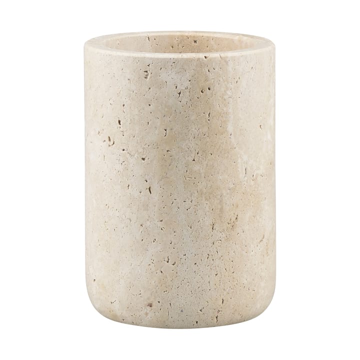 Travertin tannbørsteholder 10 cm - Linen - Mette Ditmer
