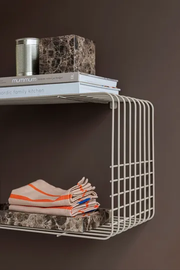 Wire hylle - Sand, 31x70x26 cm - Mette Ditmer