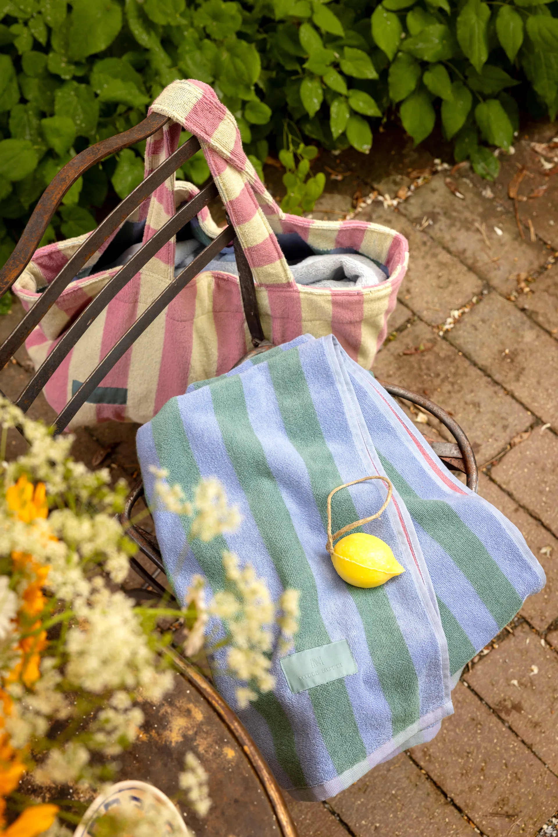 Positano strandhåndkle 100x180 cm, Lyseblå Mille Notti