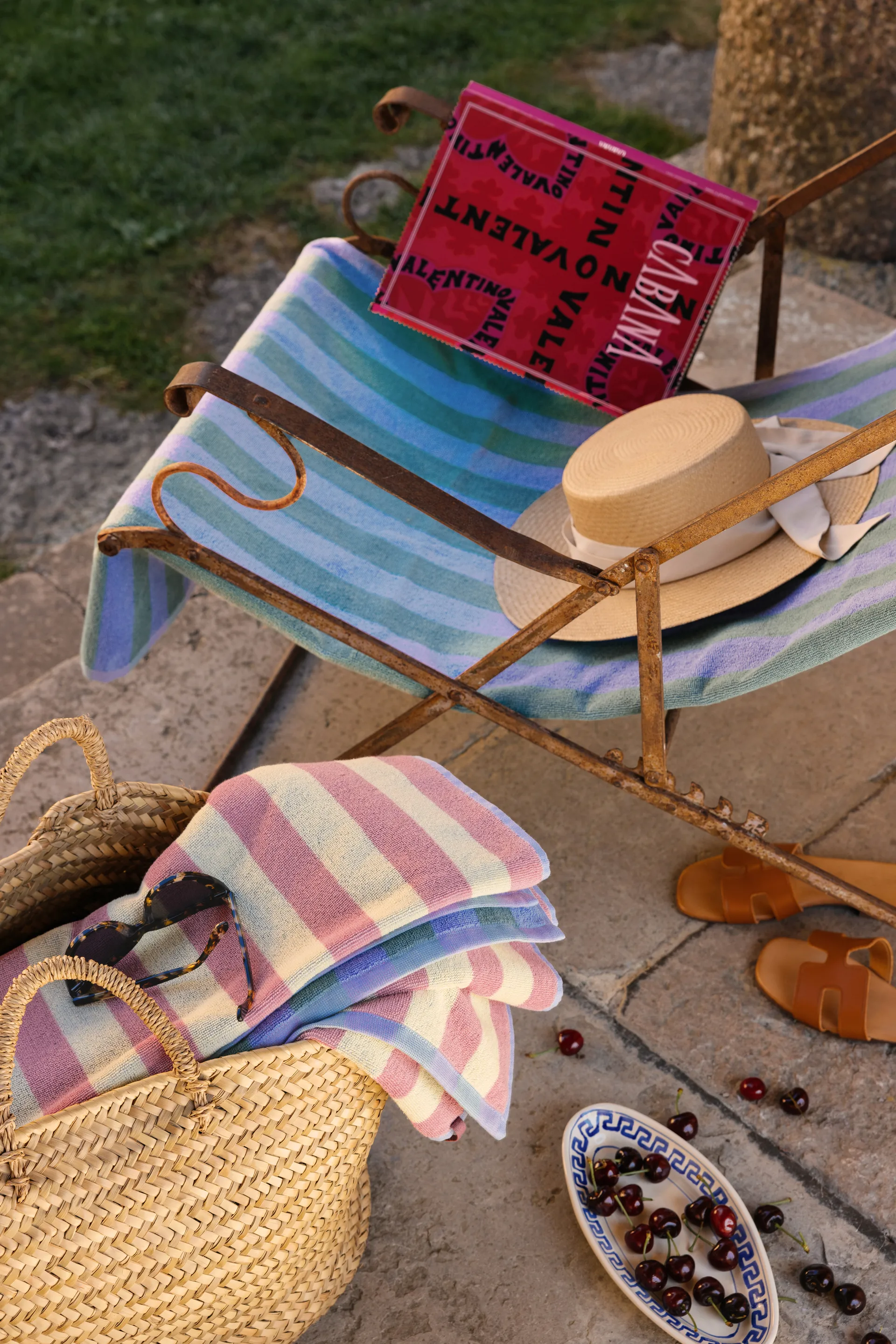 Positano strandhåndkle 100x180 cm, Lyseblå Mille Notti