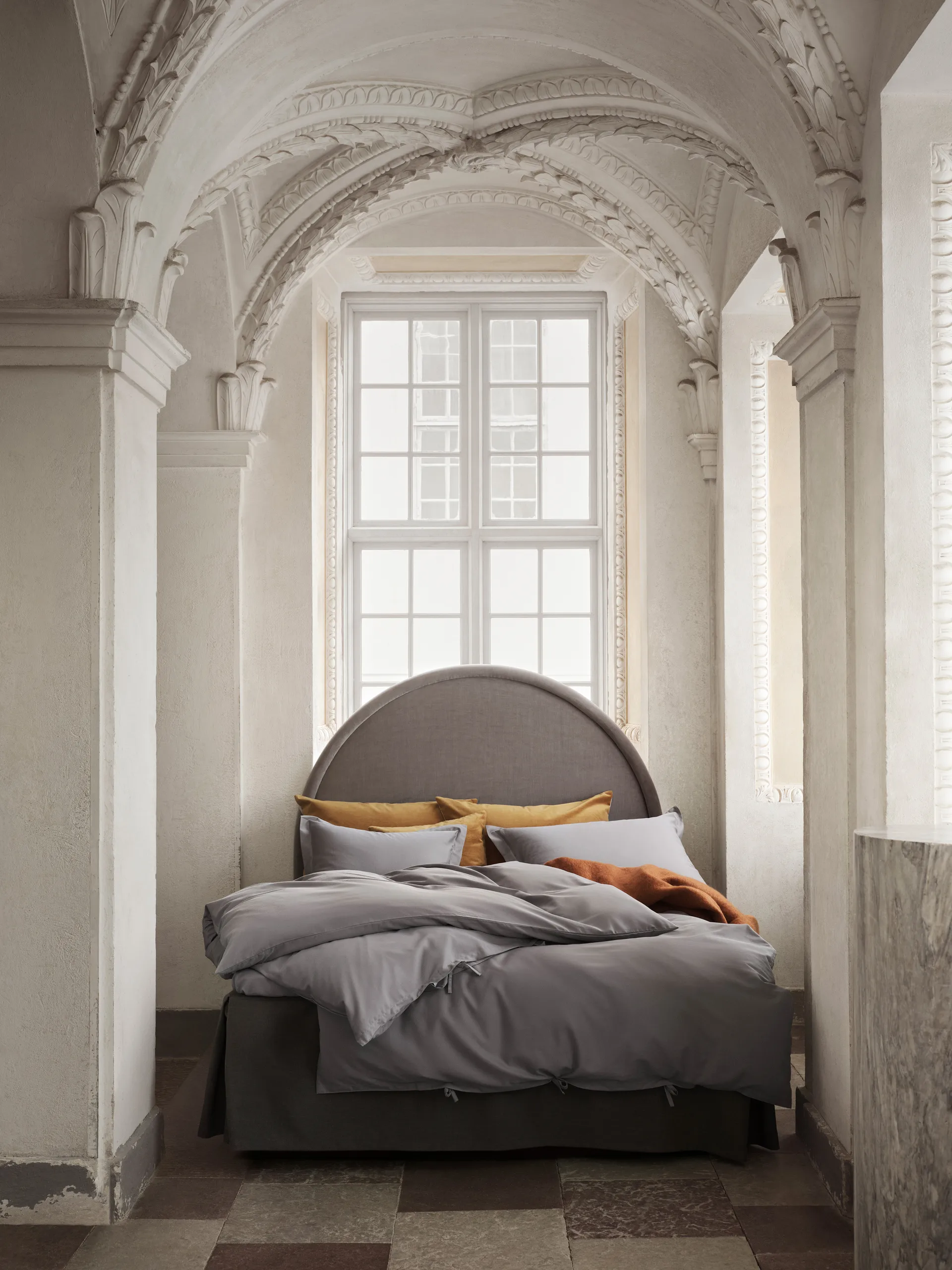 Satina Dynetrekk, Grå, 200 x 220 cm Mille Notti