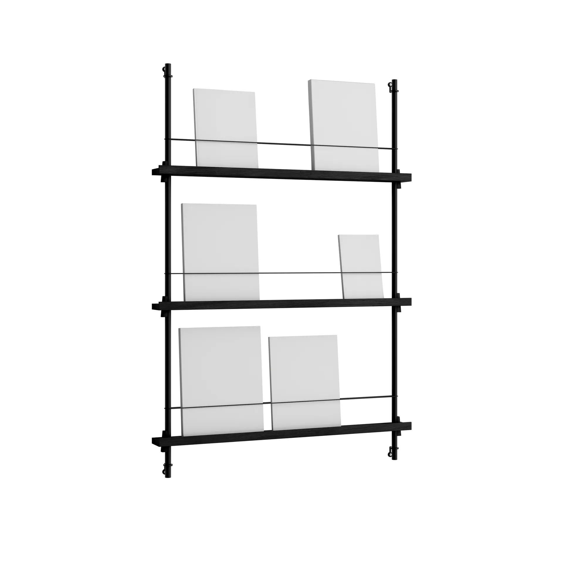 Magazine Shelving avisstativ, Black, 85x115x7 cm, MS.115.1 MOEBE