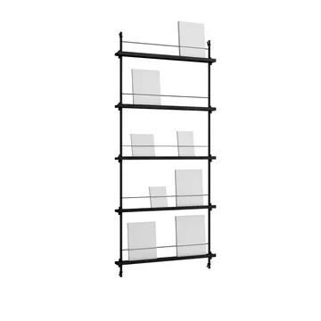 Magazine Shelving avisstativ - Black, 85x180x7 cm, MS.180.1 - MOEBE