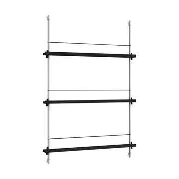 Magazine Shelving avisstativ - Black-rustfritt stål, 85x115x7 cm, MS.115.1 - MOEBE