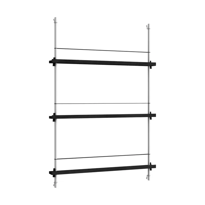 Magazine Shelving avisstativ - Black-rustfritt stål, 85x115x7 cm, MS.115.1 - MOEBE