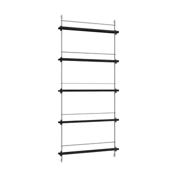 Magazine Shelving avisstativ - Black-rustfritt stål, 85x180x7 cm, MS.180.1 - MOEBE