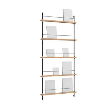 Magazine Shelving avisstativ - Eik-black, 85x180x7 cm, MS.180.1 - MOEBE