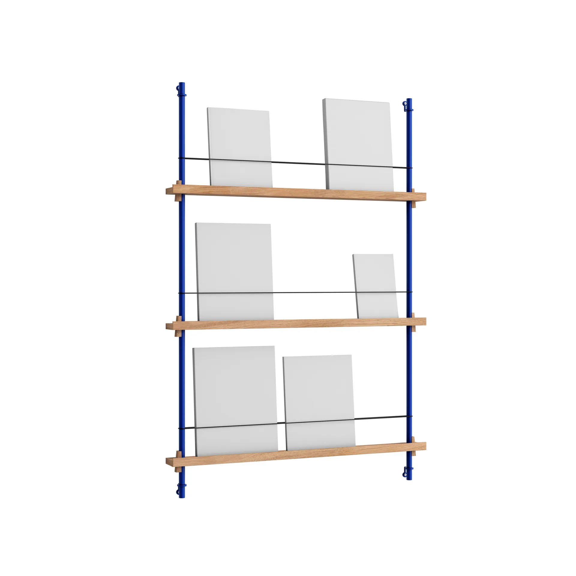 Magazine Shelving avisstativ, Eik-deep blue, 85x115x7 cm, MS.115.1 MOEBE