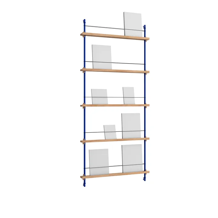 Magazine Shelving avisstativ - Eik-deep blue, 85x180x7 cm, MS.180.1 - MOEBE