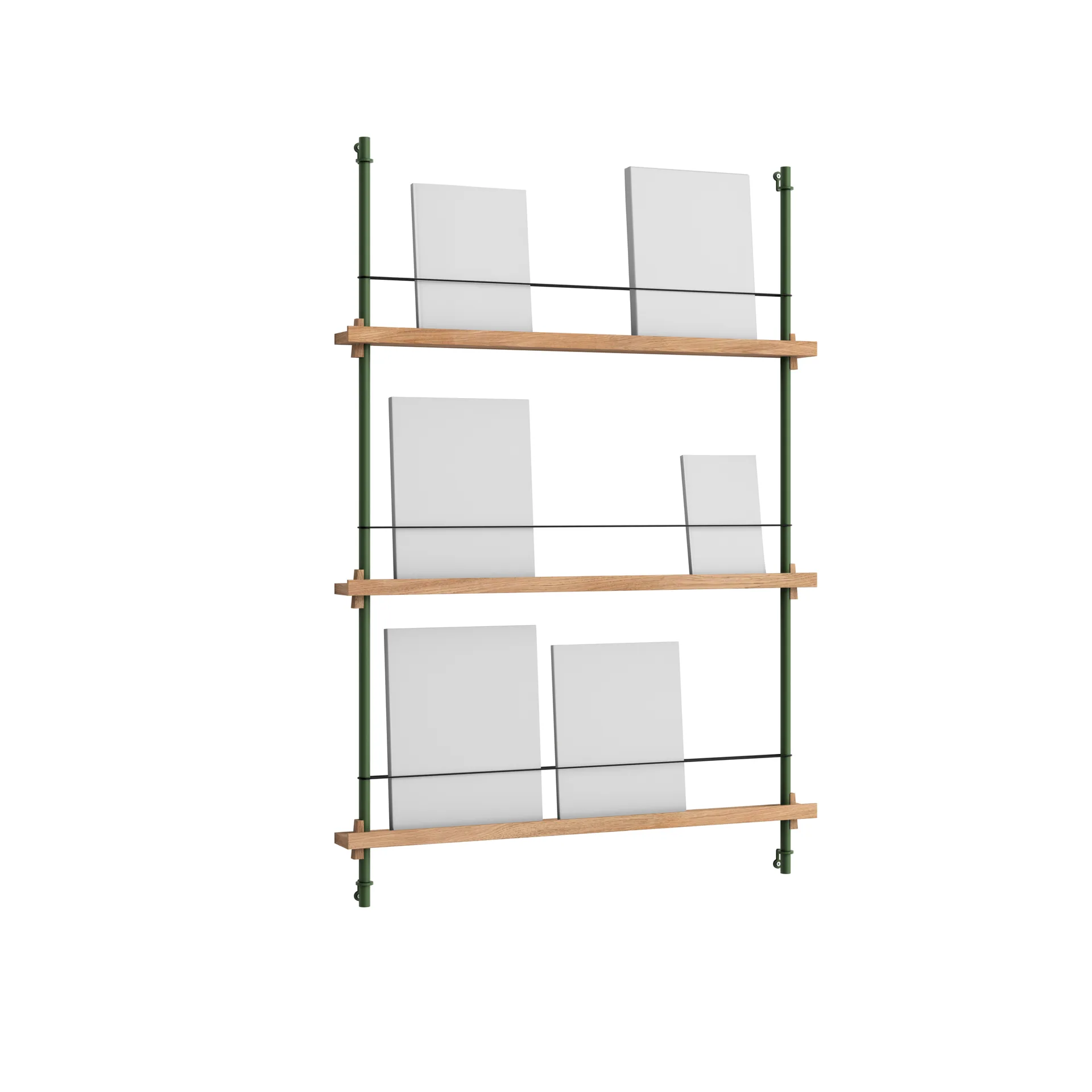Magazine Shelving avisstativ, Eik-pine green, 85x115x7 cm, MS.115.1 MOEBE