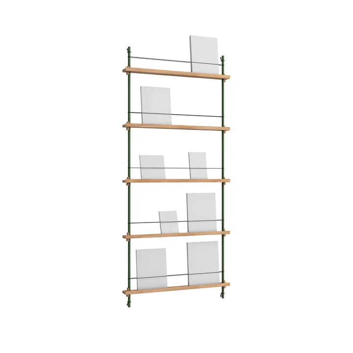 Magazine Shelving avisstativ - Eik-pine green, 85x180x7 cm, MS.180.1 - MOEBE