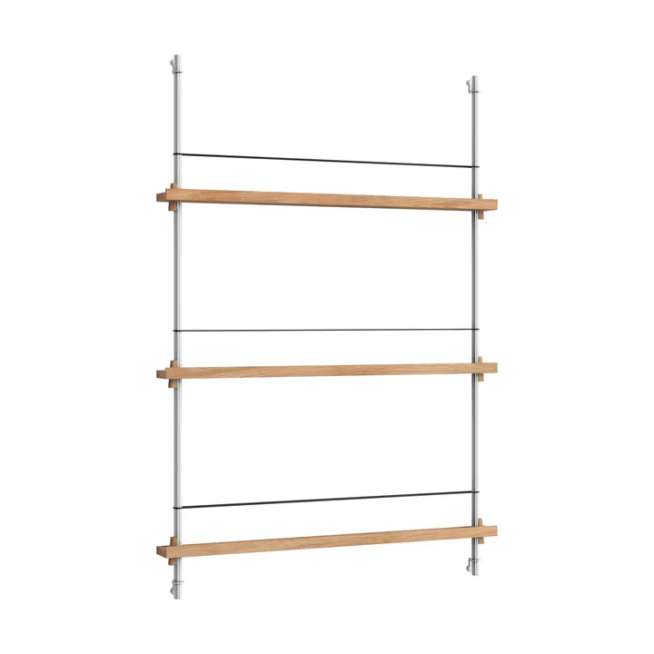 Magazine Shelving avisstativ - Eik-rustfritt stål, 85x115x7 cm, MS.115.1 - MOEBE