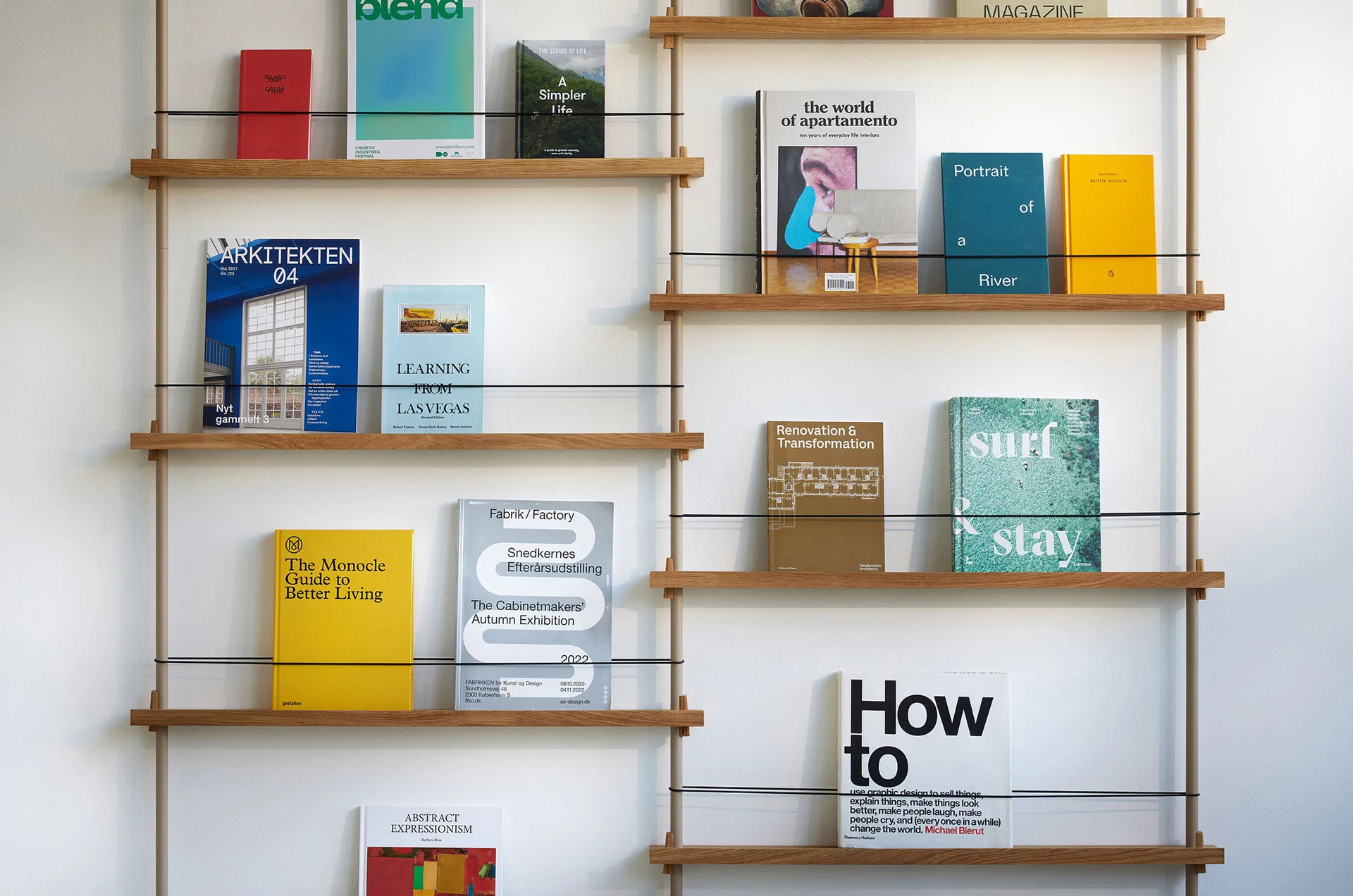 Magazine Shelving avisstativ, Eik-rustfritt stål, 85x115x7 cm, MS.115.1 MOEBE