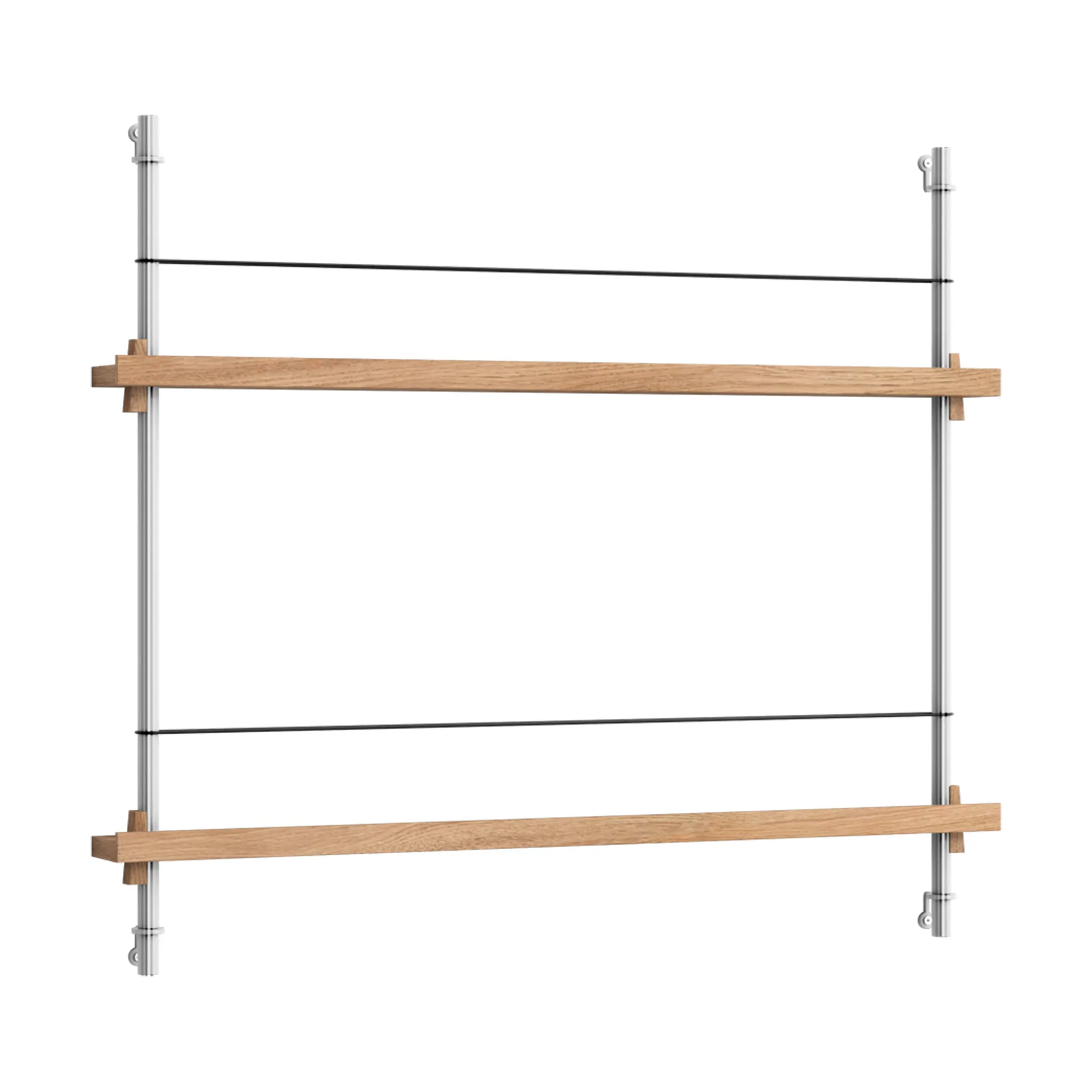 Magazine Shelving avisstativ, Eik-rustfritt stål, 85x65x7 cm, MS.65.1 MOEBE