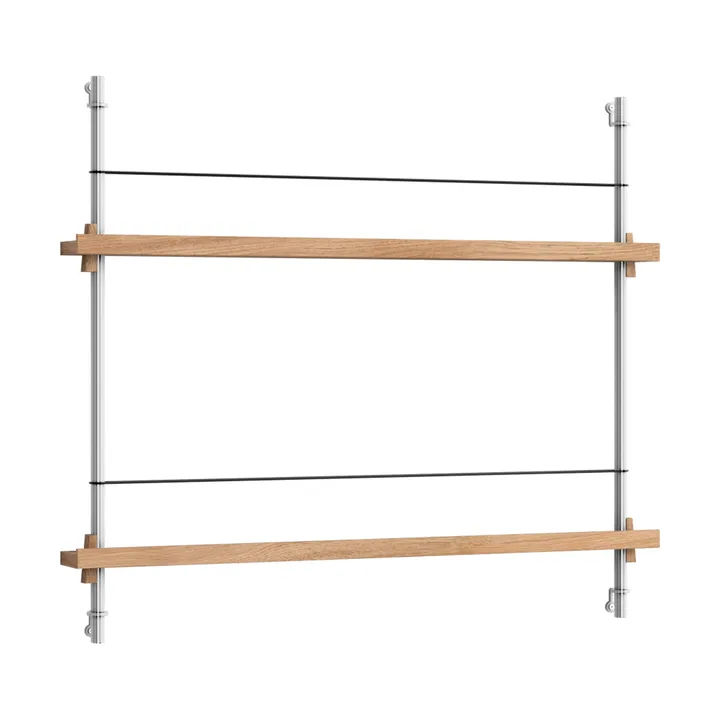 Magazine Shelving avisstativ - Eik-rustfritt stål, 85x65x7 cm, MS.65.1 - MOEBE