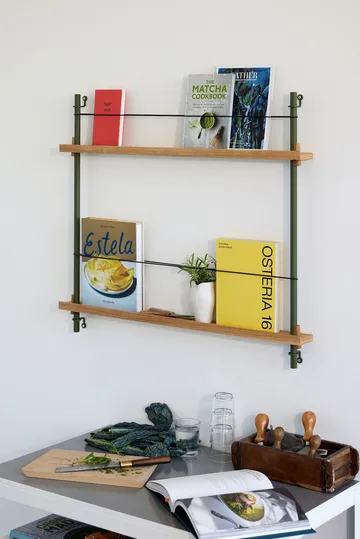 Magazine Shelving avisstativ - Eik-rustfritt stål, 85x65x7 cm, MS.65.1 - MOEBE