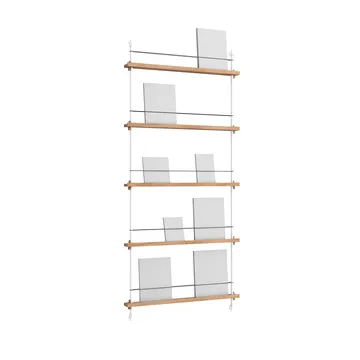 Magazine Shelving avisstativ - Eik-white, 85x180x7 cm, MS.180.1 - MOEBE