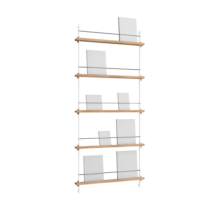 Magazine Shelving avisstativ - Eik-white, 85x180x7 cm, MS.180.1 - MOEBE