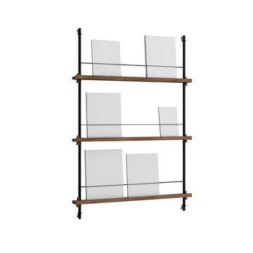 Magazine Shelving avisstativ - Røkt eik-black, 85x115x7 cm, MS.115.1 - MOEBE