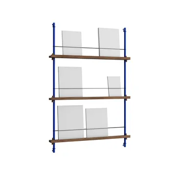 Magazine Shelving avisstativ - Røkt eik-deep blue, 85x115x7 cm, MS.115.1 - MOEBE