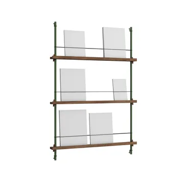 Magazine Shelving avisstativ - Røkt eik-pine green, 85x115x7 cm, MS.115.1 - MOEBE